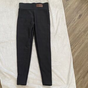 Black Leggings Sweats with Cream Sherpa Lining - 'FASHION' Patch